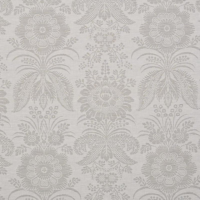 Schumacher Greta Damask Grey Fabric