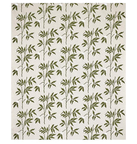 Schumacher Lilla Embroidery Olive On Neutral Fabric