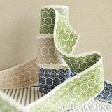 Schumacher Astrid Embroidered Tape Green Trim