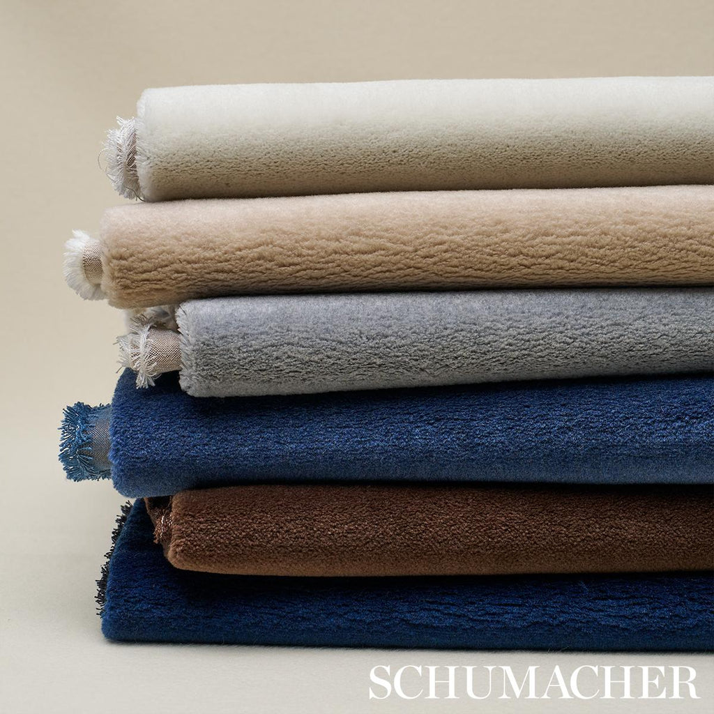 Schumacher Hermine Virgin Wool Blue Fabric