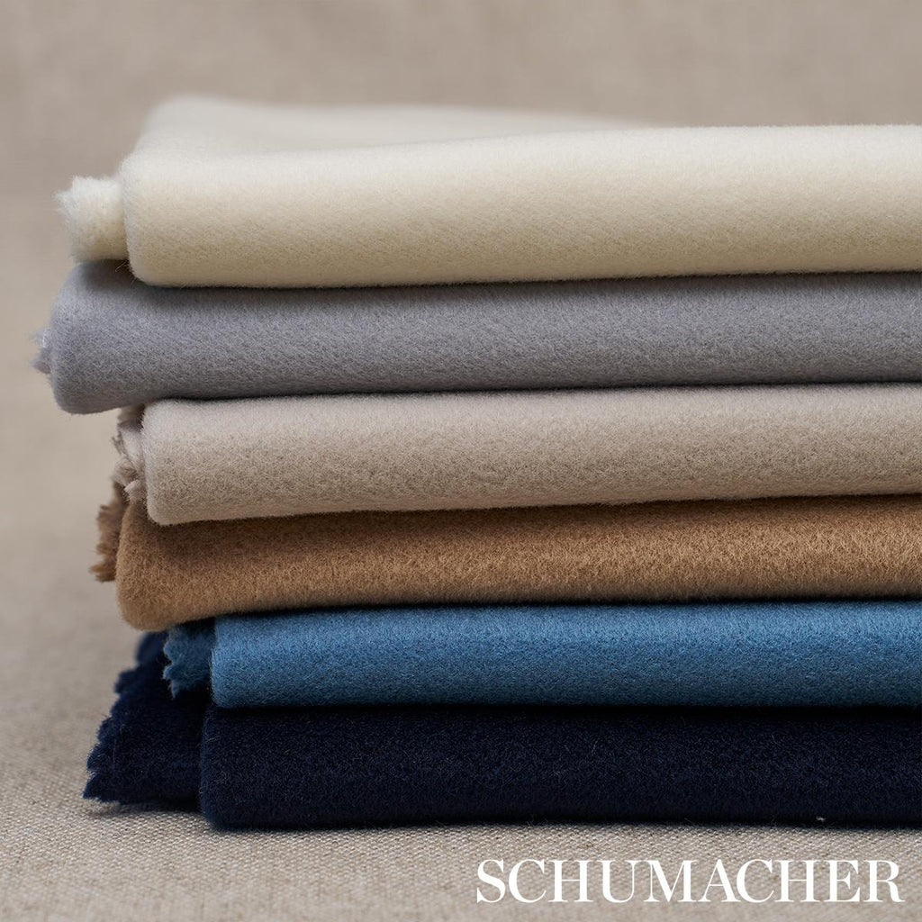 Schumacher Karla Fleeced Wool Navy Fabric