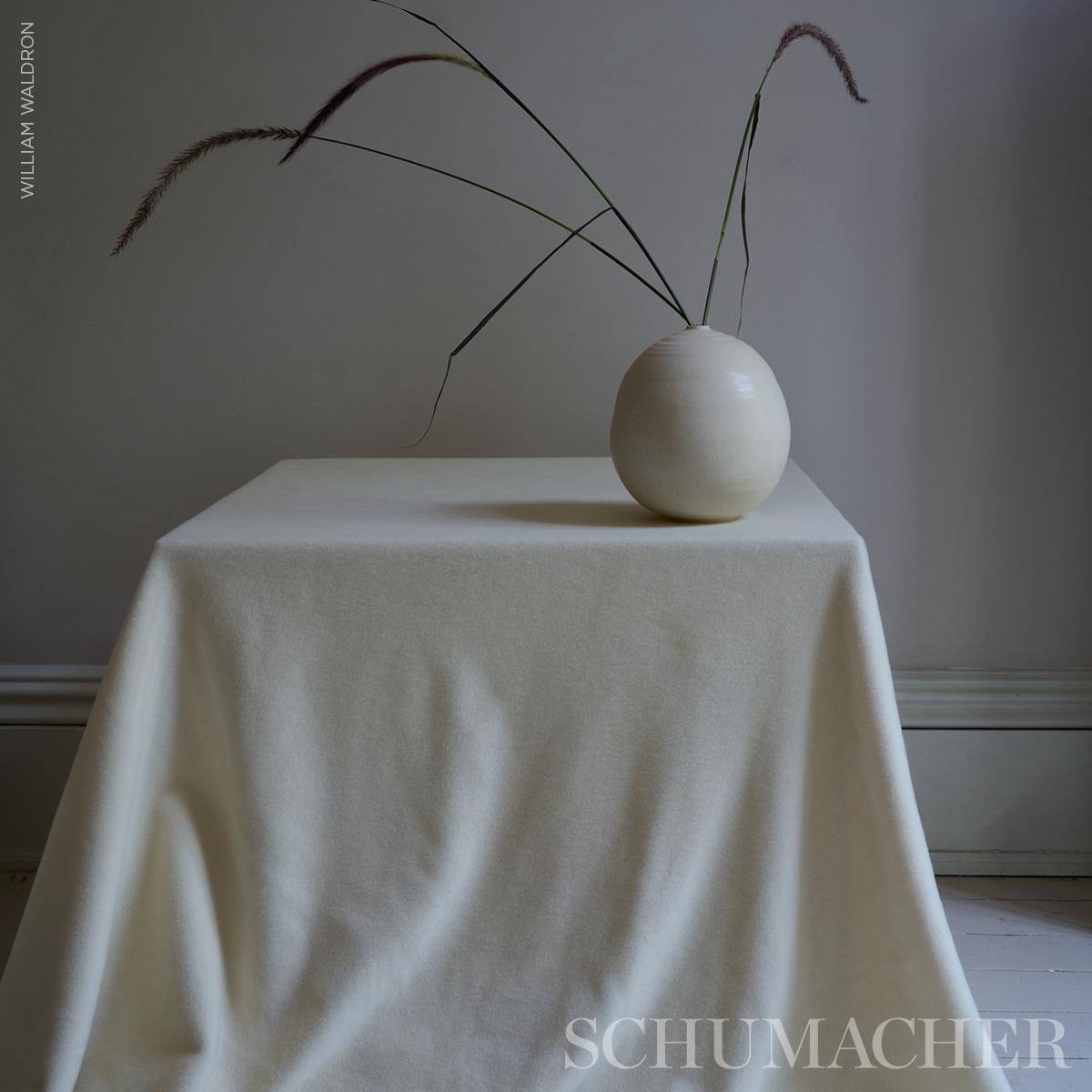 Schumacher Karla Fleeced Wool Ivory Fabric