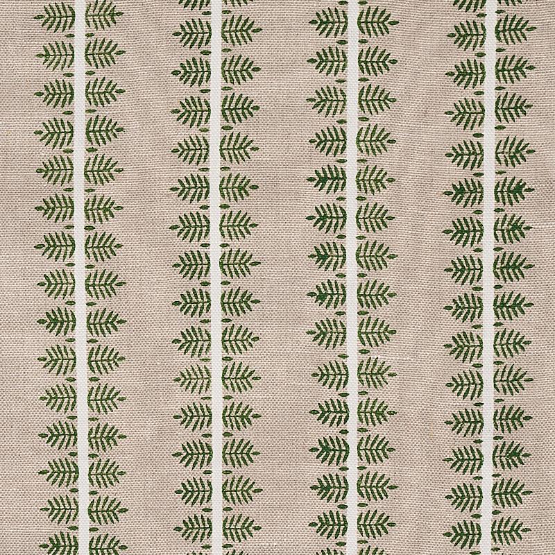 Schumacher Alva Hand Block Print Green Fabric