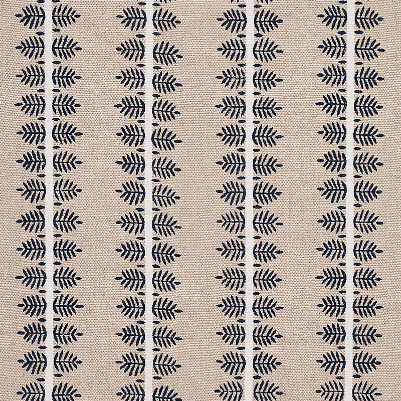 Schumacher Alva Hand Block Print Blue Fabric