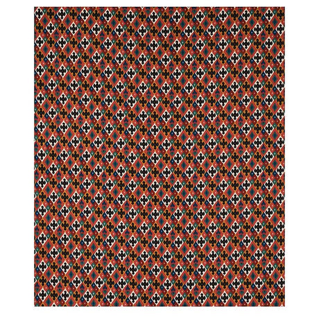 Schumacher Sasha Diamond Ikat Rose And Saffron Fabric
