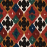 Schumacher Sasha Diamond Ikat Rose And Saffron Fabric