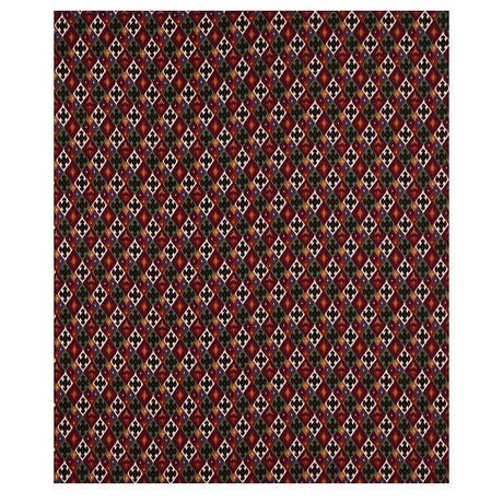 Schumacher Sasha Diamond Ikat Jade And Plum Fabric