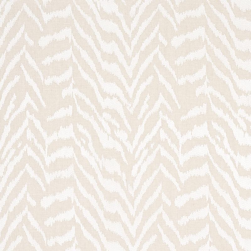 Schumacher Quincy Embroidery On Linen White Fabric