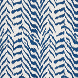 Schumacher Quincy Embroidery On Linen Navy Fabric