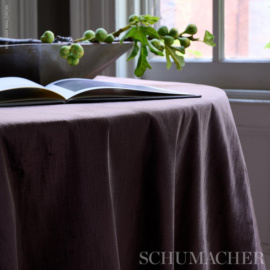Schumacher Dorothea Silk Velvet Espresso Fabric