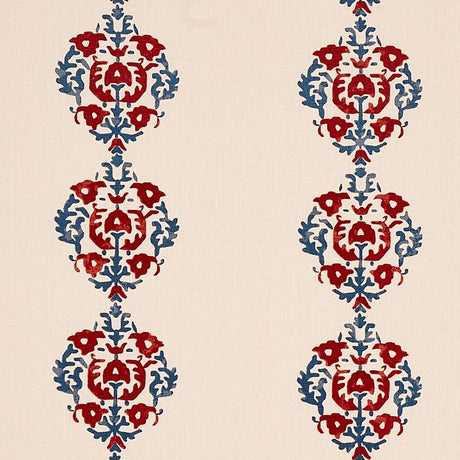 Schumacher Constantine Red & Blue Fabric