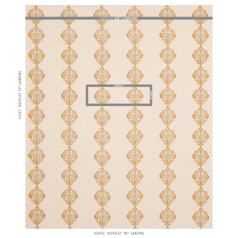 Schumacher Constantine Natural & Ochre Fabric