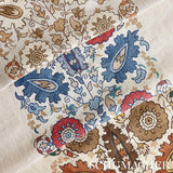 Schumacher Anatolia Embroidery Blue & Red Fabric