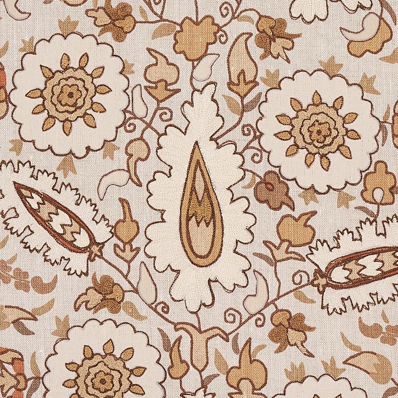 Schumacher Anatolia Embroidery Natural Fabric