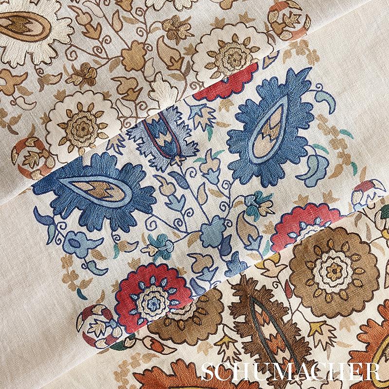 Schumacher Anatolia Embroidery Natural Fabric