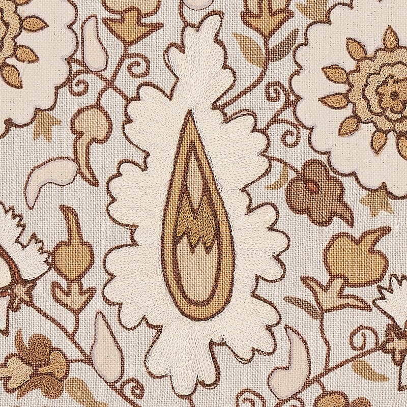 Schumacher Anatolia Embroidery Natural Fabric