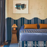 Schumacher Scoop Hand Woven Stripe Neptune Fabric