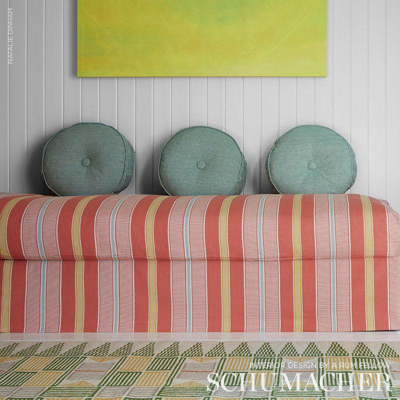 Schumacher Scoop Hand Woven Stripe Parasol Fabric