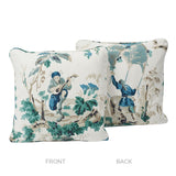 Schumacher Plaisirs De La Chine Emerald 18" x 18" Pillow