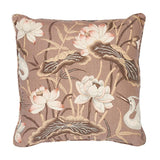 Schumacher Mocha 22" x 22" Lotus Garden Pillow