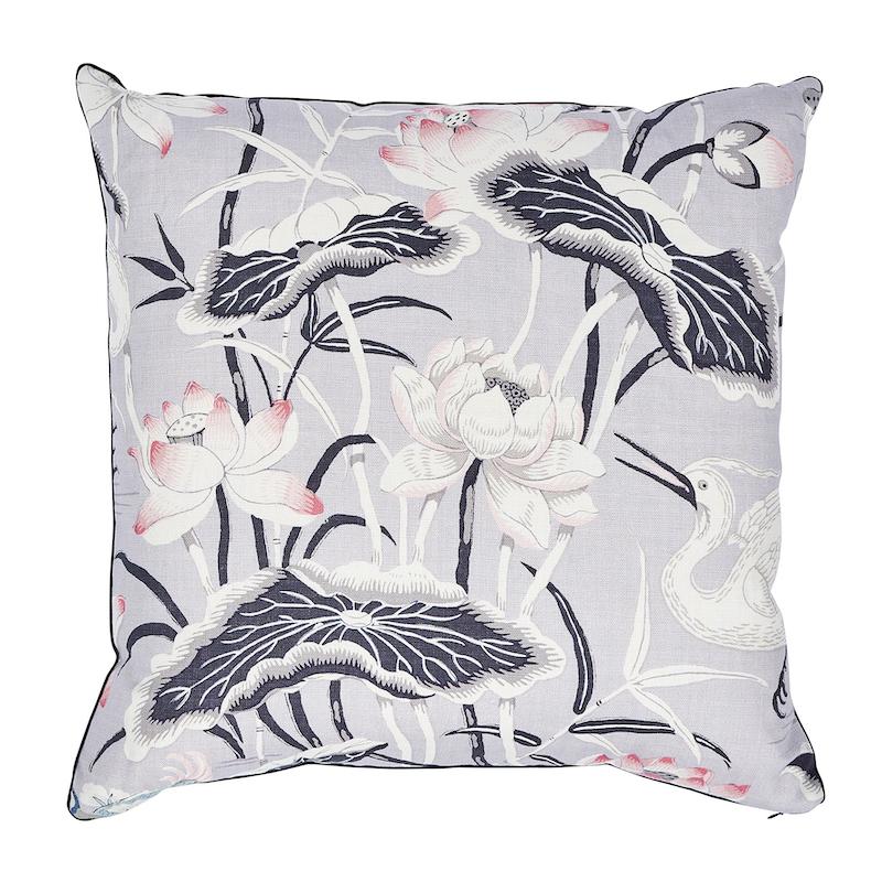 Schumacher Lilac 22" x 22" Lotus Garden Pillow