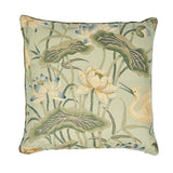 Schumacher Aqua 22" x 22" Lotus Garden Pillow