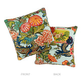 Schumacher Aquamarine 22" x 22" Chiang Mai Dragon Pillow