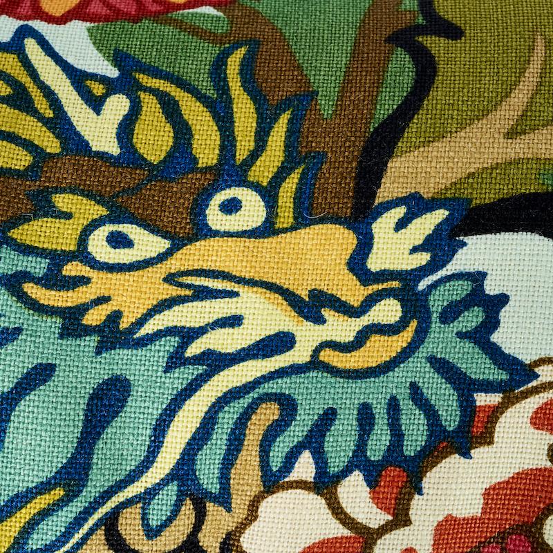 Schumacher Chiang Mai Dragon Aquamarine 24" x 12" Pillow