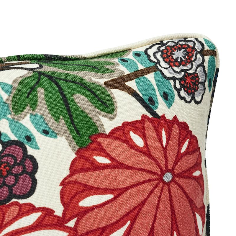 Schumacher Alabaster 18" x 18" Chiang Mai Dragon Pillow