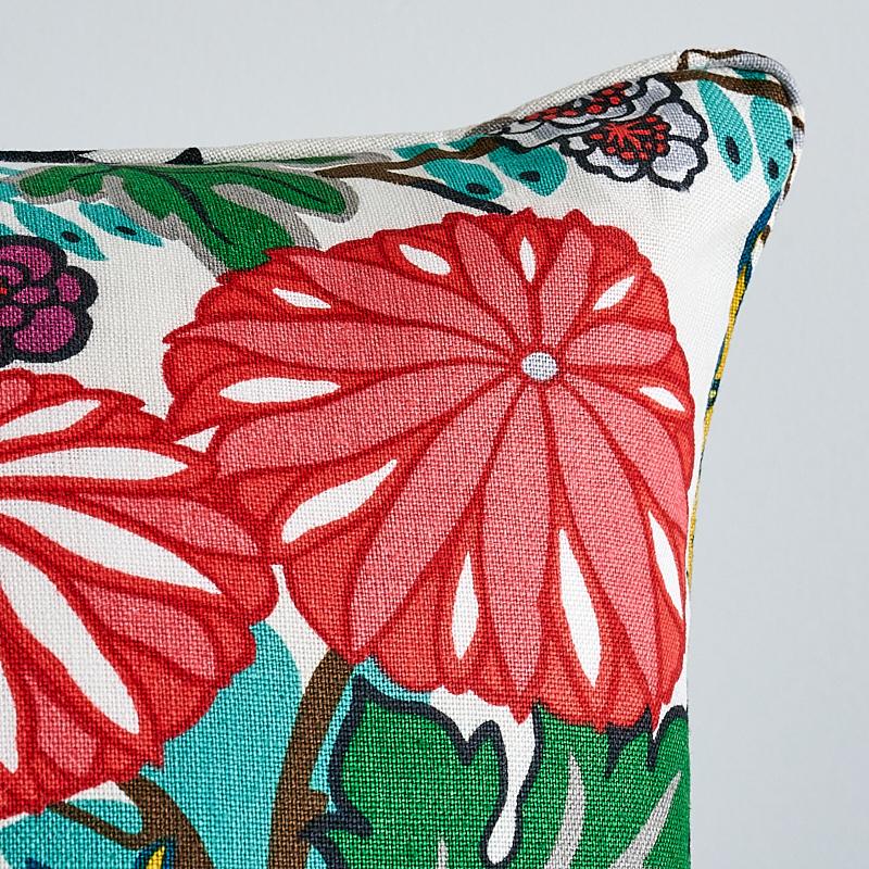 Schumacher Alabaster 22" x 22" Chiang Mai Dragon Pillow