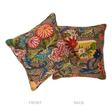 Schumacher Mocha 22" x 22" Chiang Mai Dragon Pillow