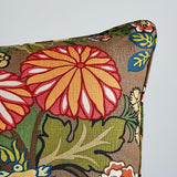 Schumacher Mocha 22" x 22" Chiang Mai Dragon Pillow