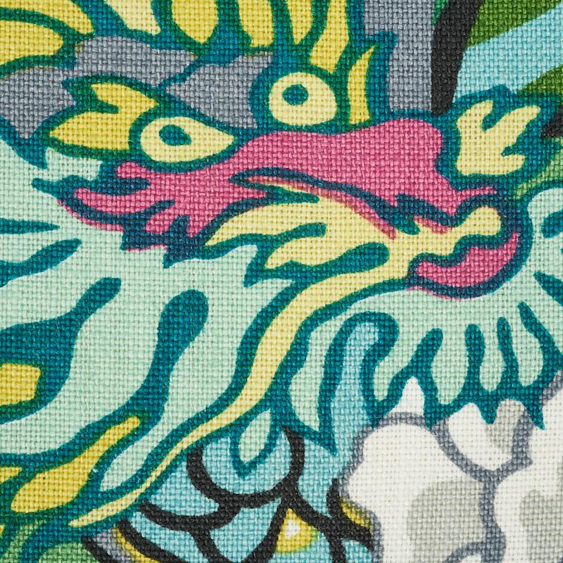 Schumacher Jade 18" x 18" Chiang Mai Dragon Pillow