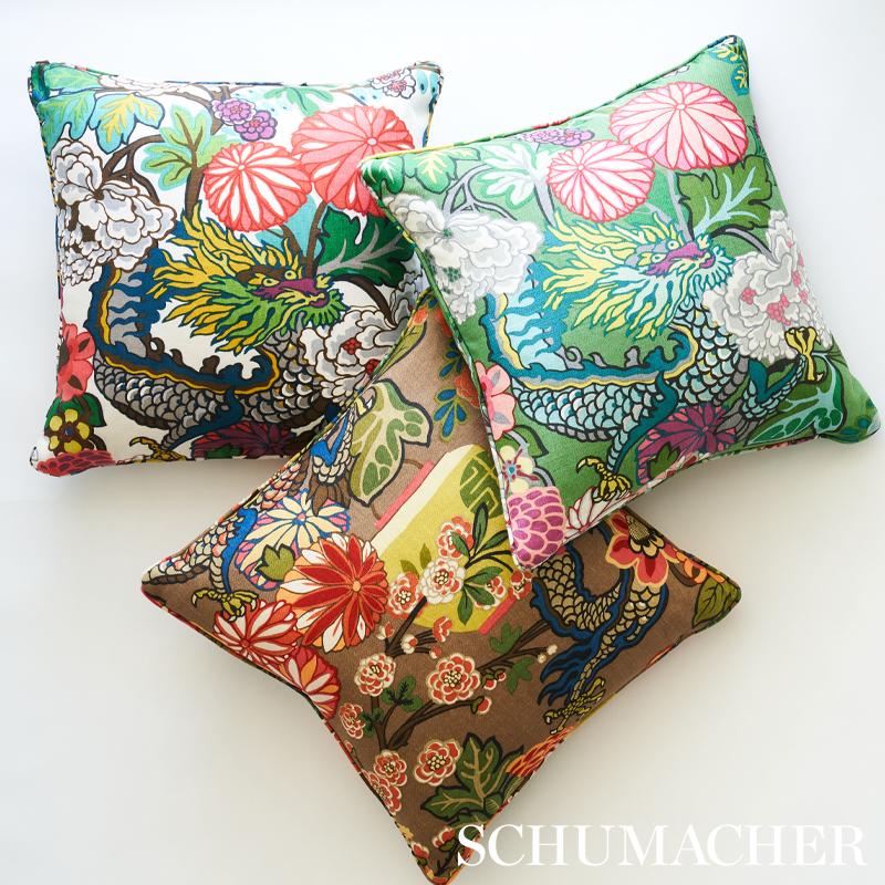 Schumacher Chiang Mai Dragon Jade 22" x 22" Pillow