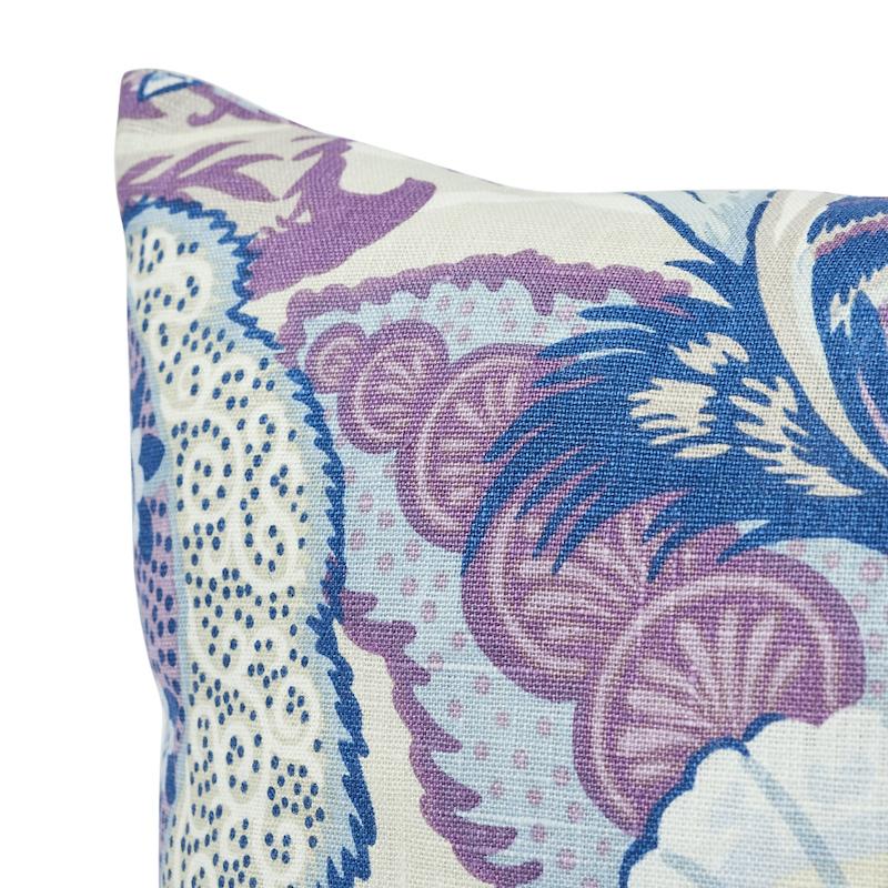 Schumacher Zanzibar Linen Print Hyacinth 18" x 18" Pillow