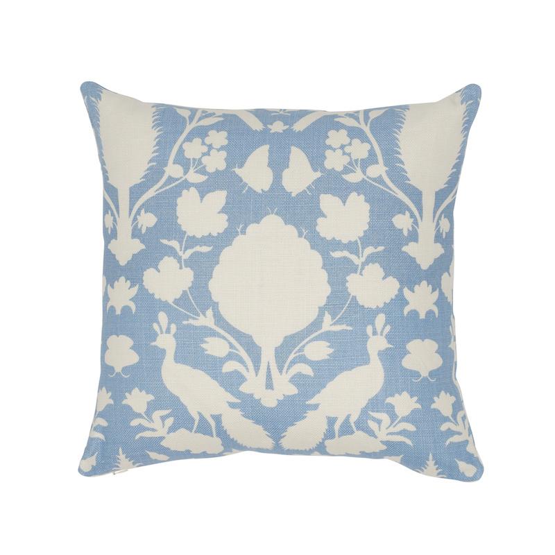 Schumacher Sky & White 18" x 18" Chenonceau Pillow