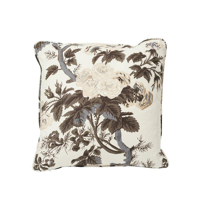 Schumacher Pyne Hollyhock Charcoal 18" x 18" Pillow
