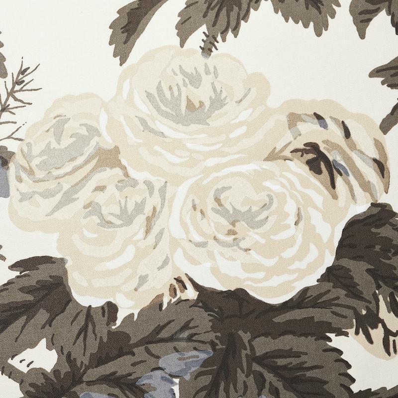 Schumacher Pyne Hollyhock Charcoal 18" x 18" Pillow