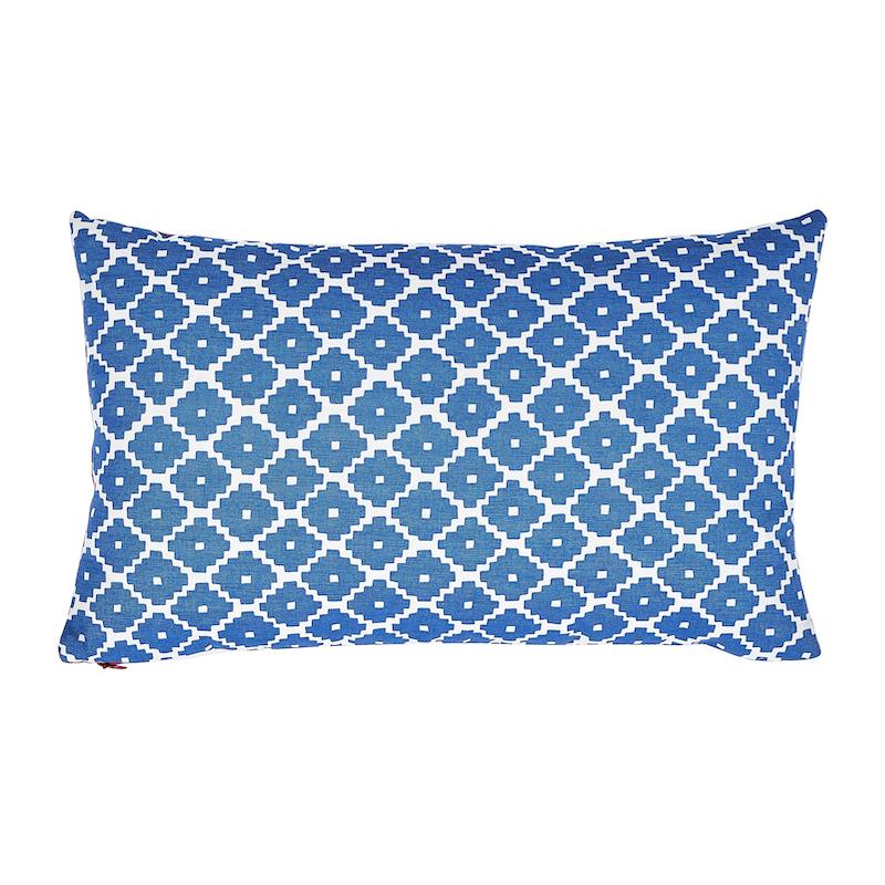 Schumacher Ziggurat Blue & Red 20" x 12" Pillow