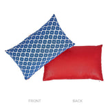 Schumacher Blue & Red 20" x 12" Ziggurat Pillow