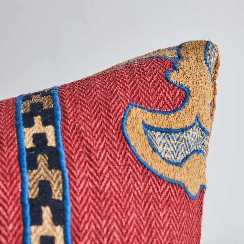 Schumacher Pomegranate 22" x 22" Temara Embroidered Pillow