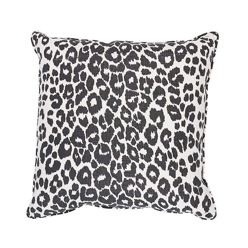 Schumacher Iconic Leopard Graphite 18" x 18" Pillow