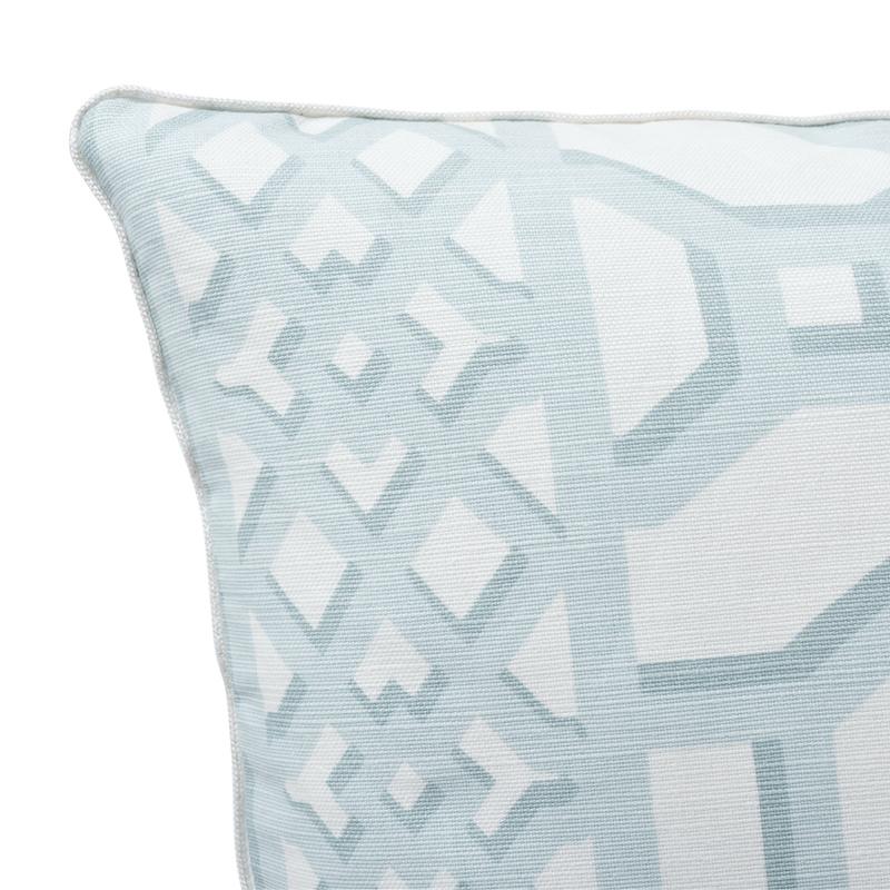 Schumacher Winter Mint 18" x 18" Zanzibar Trellis Pillow