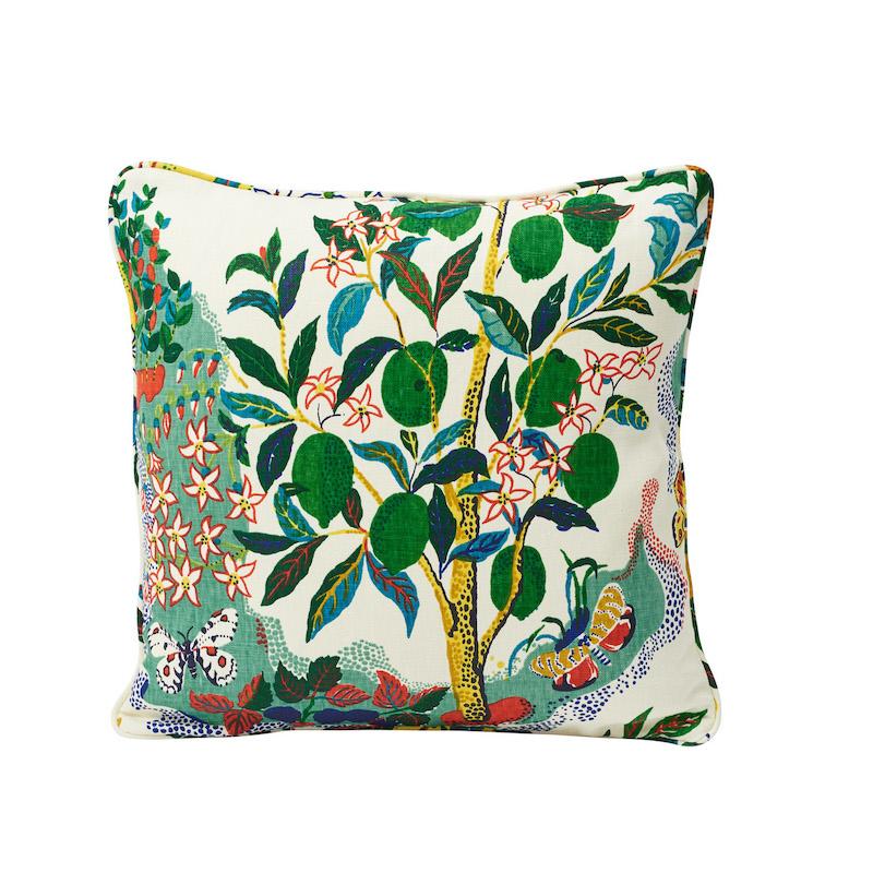 Schumacher Primary 18" x 18" Citrus Garden Pillow