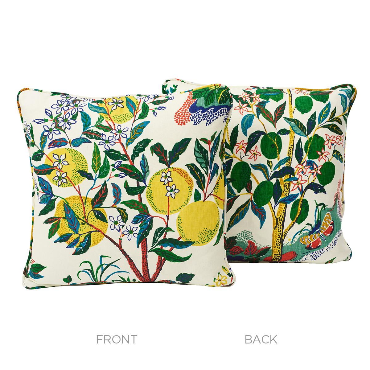Schumacher Primary 18" x 18" Citrus Garden Pillow