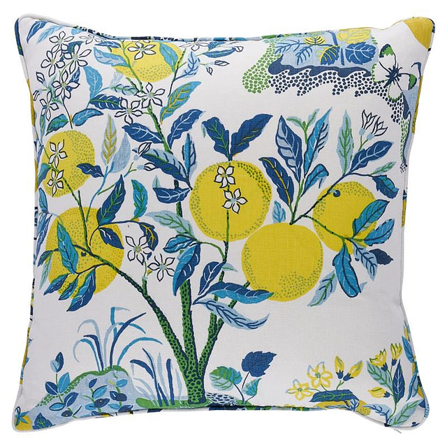 Schumacher Pool 22" x 22" Citrus Garden Pillow