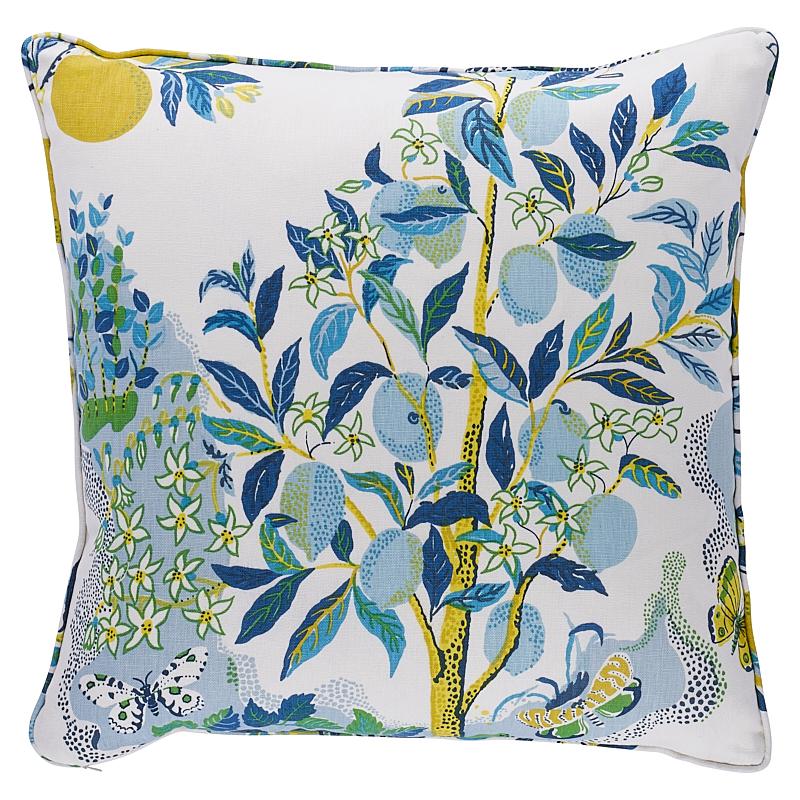 Schumacher Pool 22" x 22" Citrus Garden Pillow