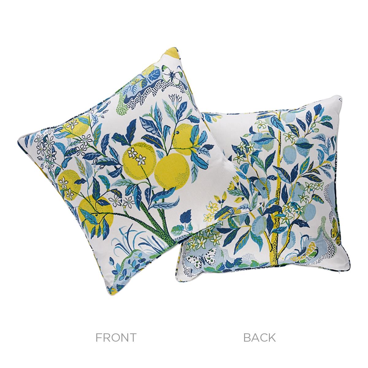 Schumacher Pool 22" x 22" Citrus Garden Pillow