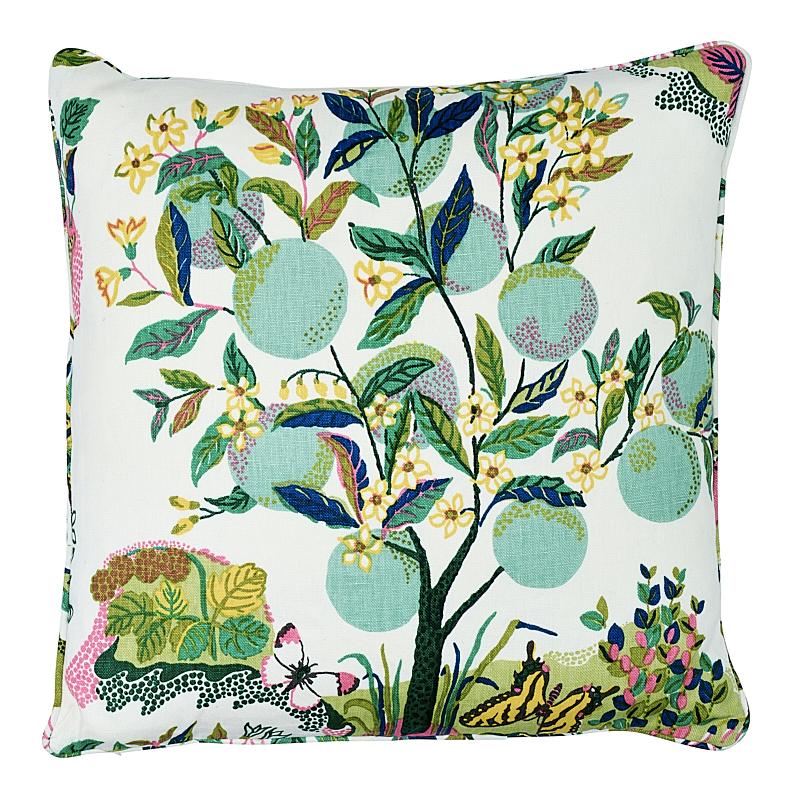Schumacher Lime 22" x 22" Citrus Garden Pillow