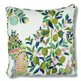 Schumacher Lime 22" x 22" Citrus Garden Pillow